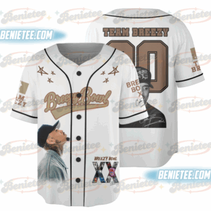Custom Chris Brown Tour Baseball Jersey, Breezy Bowl XX Music Tour 2025 Baseball Jersey For Fans