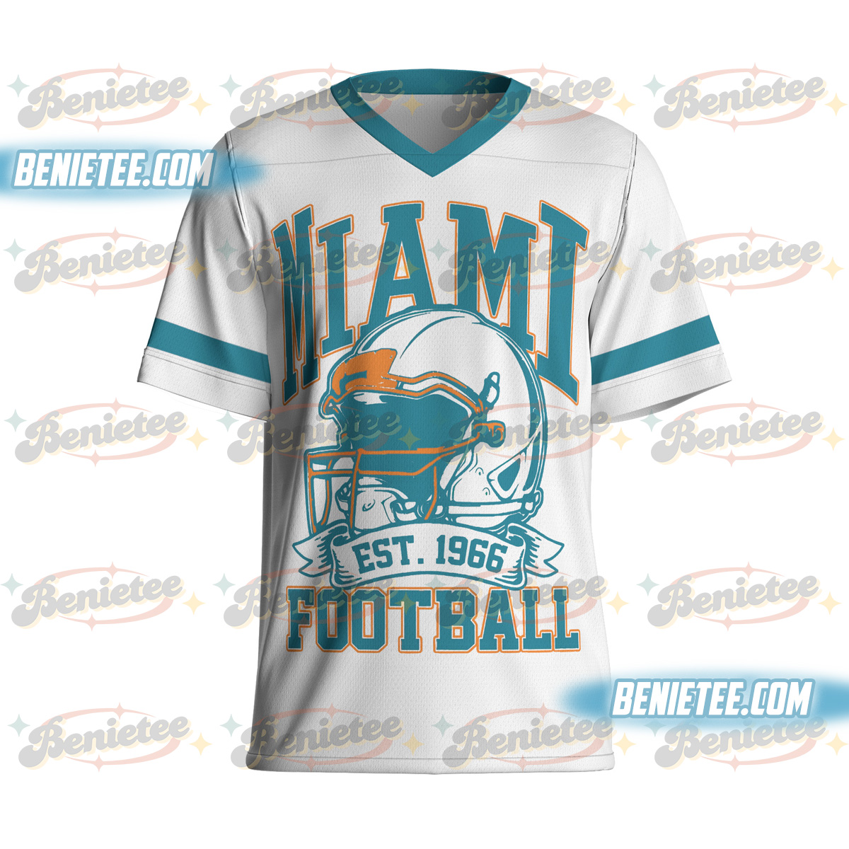 90s Retro Style Miami Football Jersey, Miami Game Day Football Jersey - Image 2