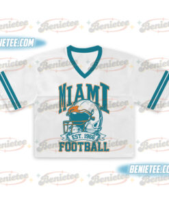 Alternative view of 90s Retro Style Miami Croptop Mesh Football, Miami Game Day Croptop Mesh Football