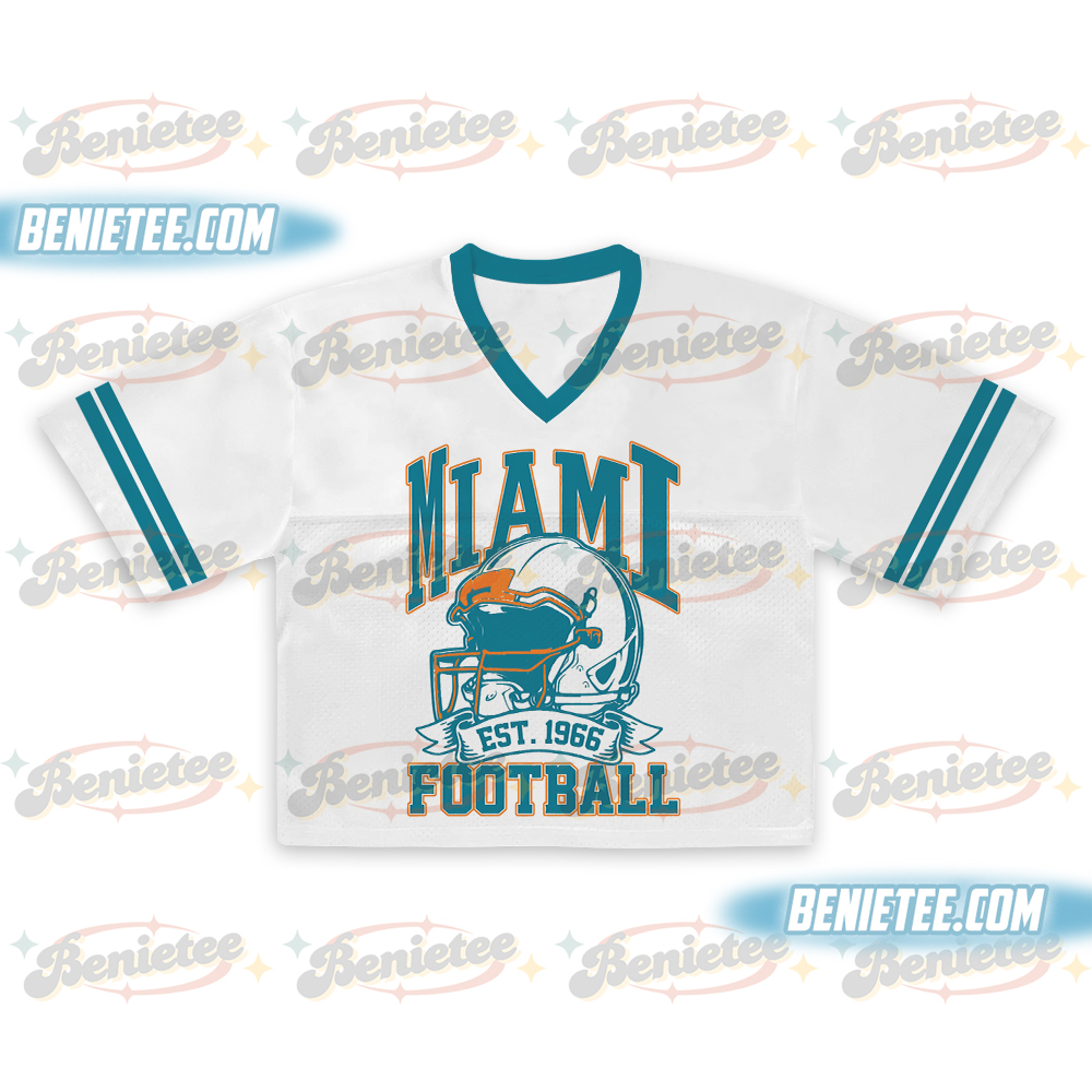 90s Retro Style Miami Croptop Mesh Football, Miami Game Day Croptop Mesh Football - Image 2