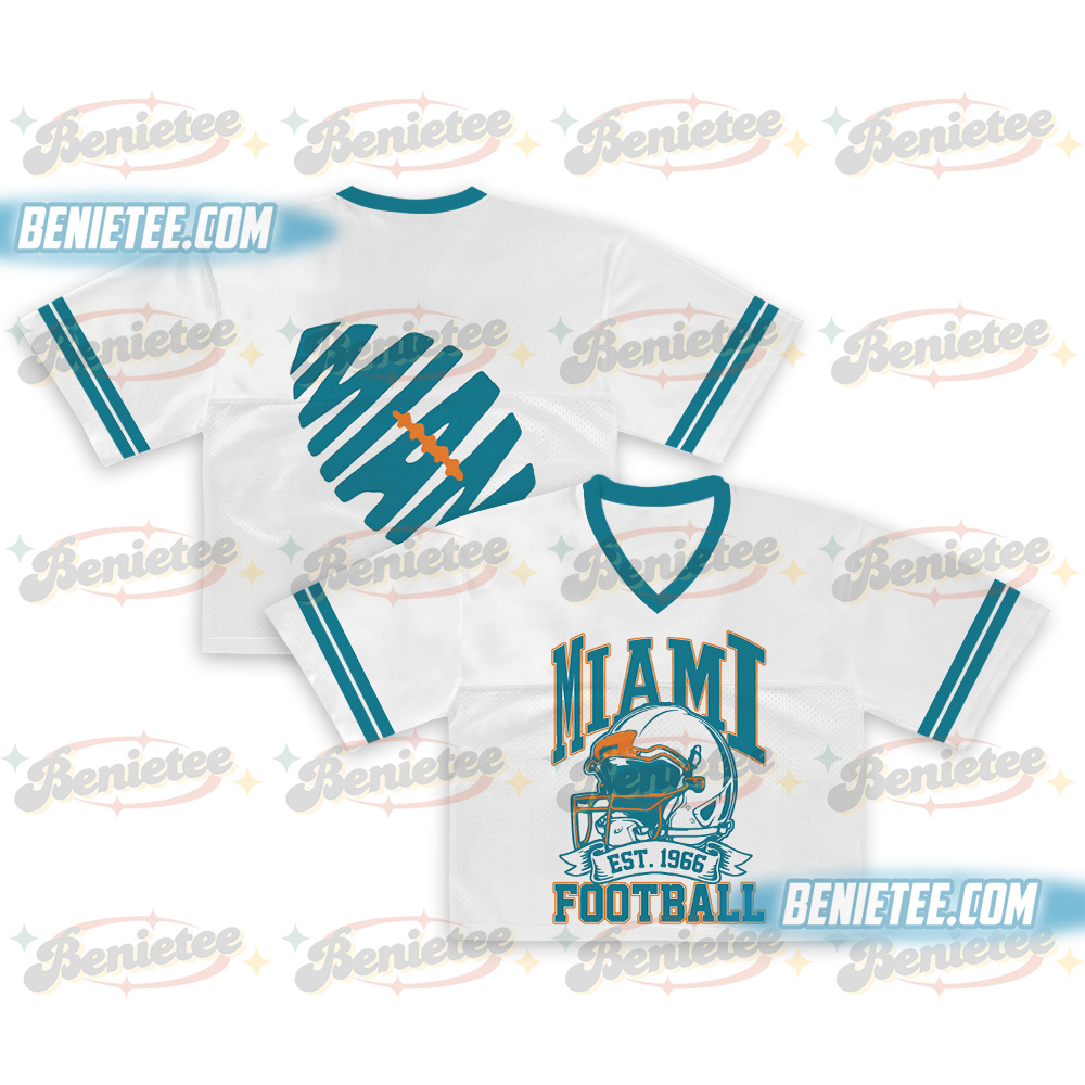 90s Retro Style Miami Croptop Mesh Football, Miami Game Day Croptop Mesh Football