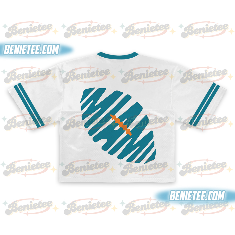 90s Retro Style Miami Croptop Mesh Football, Miami Game Day Croptop Mesh Football - Image 3