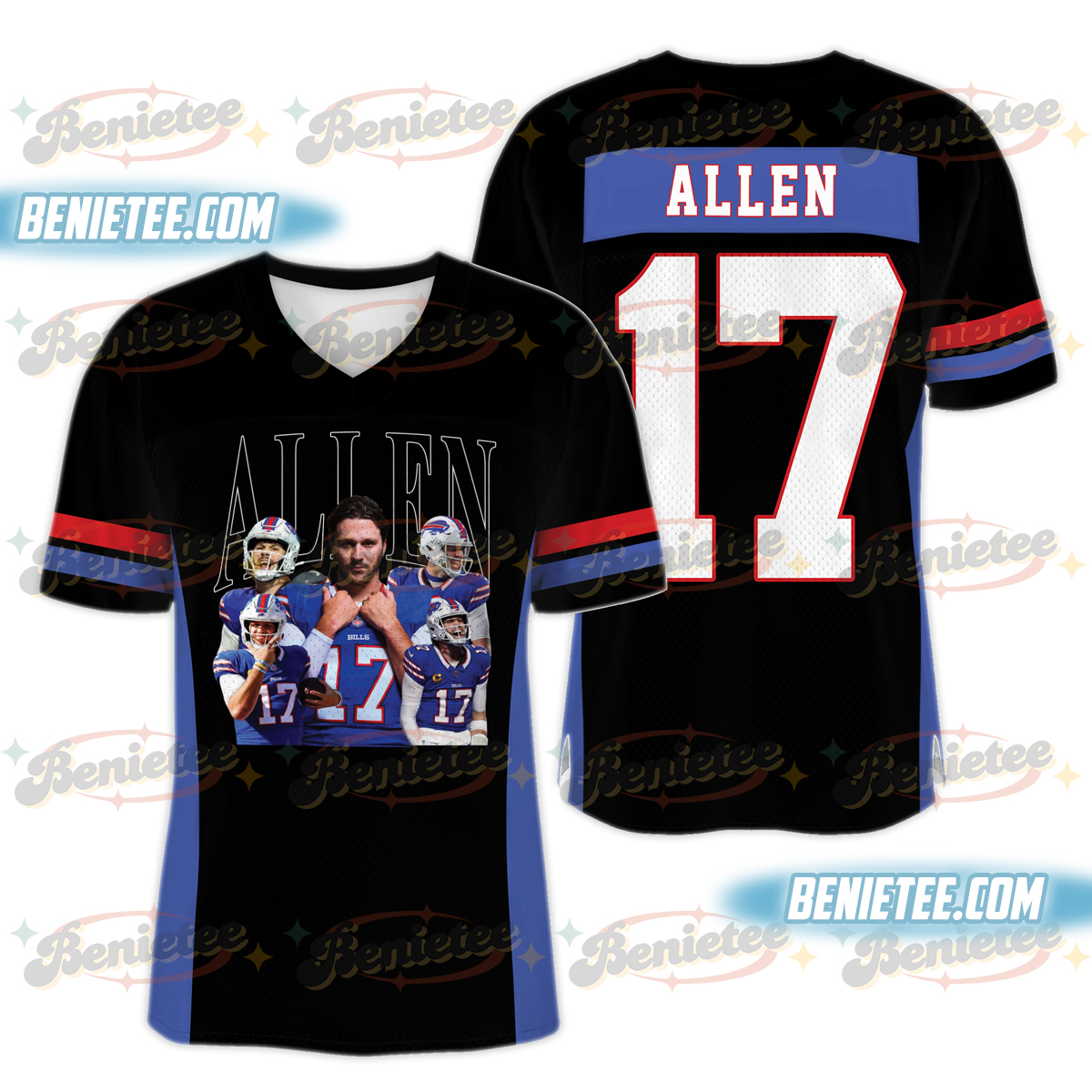 Josh Allen Football Jersey, Game Day Vintage Bootleg Football Jersey