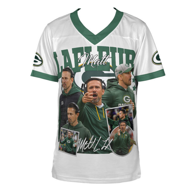 Alternative view of Matt LaFleur Football Jersey, Green Bay Football Jersey