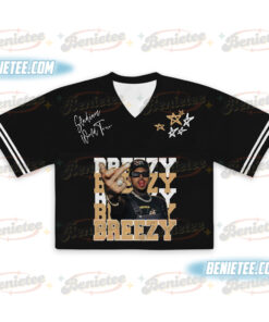 Alternative view of Custom Chris Brown Croptop Mesh Football, Breezy Bowl Tour 2025 Croptop Mesh Football