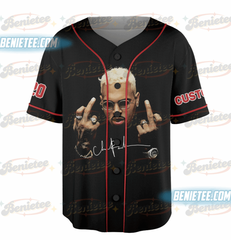 Alternative view of Custom Chris Brown Tour Baseball Jersey, Breezy Bowl XX Music Tour 2025 Baseball Jersey