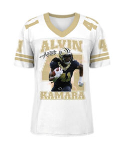 Alternative view of Alvin Kamara Football Jersey, New Orleans Football Jersey