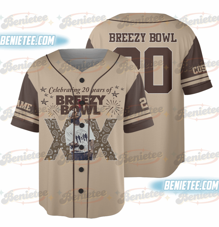 Personalized Chris Brown Baseball Jersey, Breezy Bowl XX Tour 2025 Baseball Jersey
