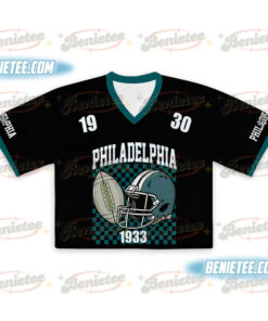 Alternative view of Philadelphia Croptop Mesh Football, Retro Philadelphia Game Day Croptop Mesh Football