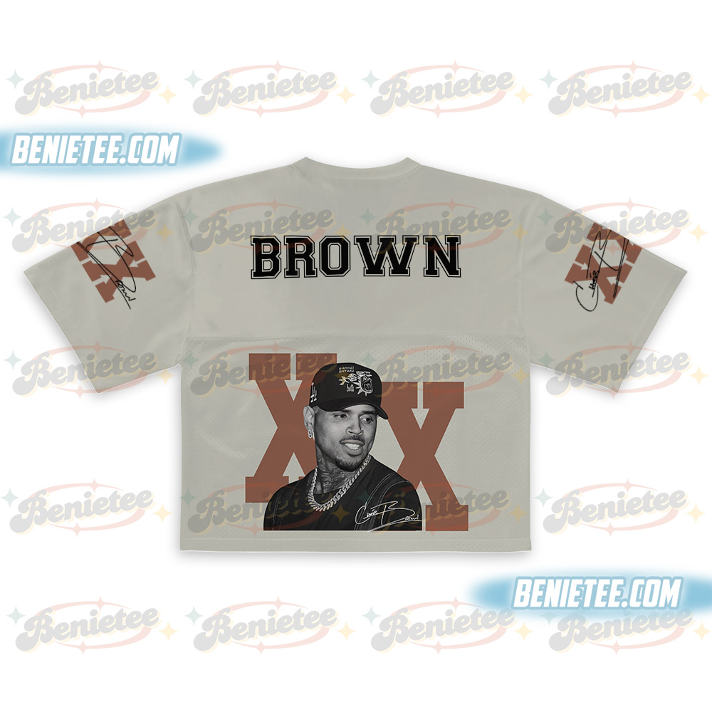 Breezy Bowl Tour 2025 Croptop Mesh Football, Chris Brown Croptop Mesh Football - Image 3