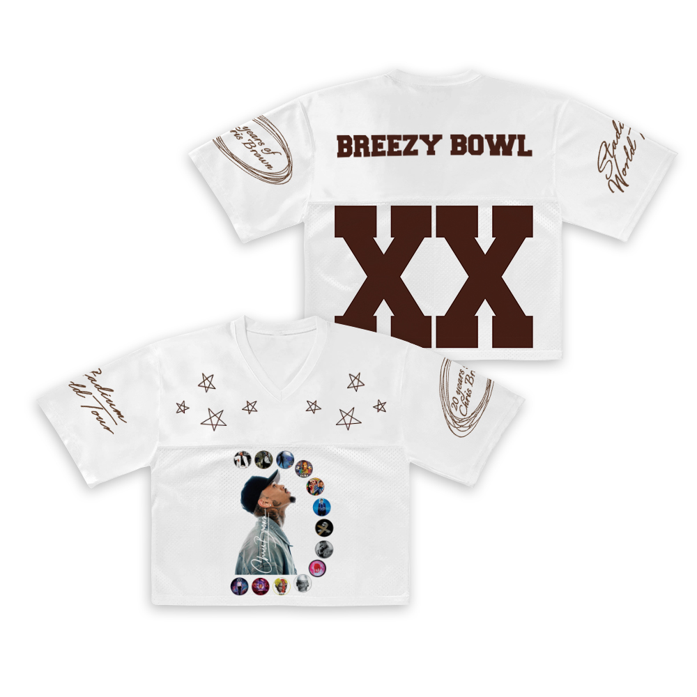 Chris Brown Croptop Mesh Football, Breezy Bowl Tour 2025 Croptop Mesh Football - Image 4