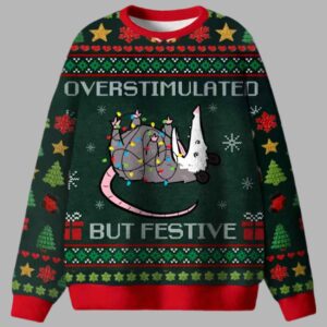 Overgestimuleerd But Festive Ugly Christmas Sweater - gullprint.com