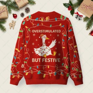 Alternative view of Overstimulated But Festive Christmas Fuzzy Fleece Sweatshirt