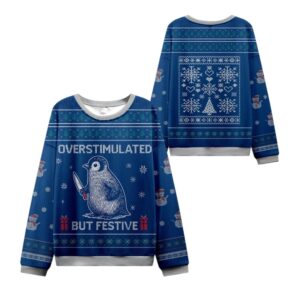 Alternative view of Overstimulated but Festive Ugly Sweater 2025 Christmas - Grishko.com