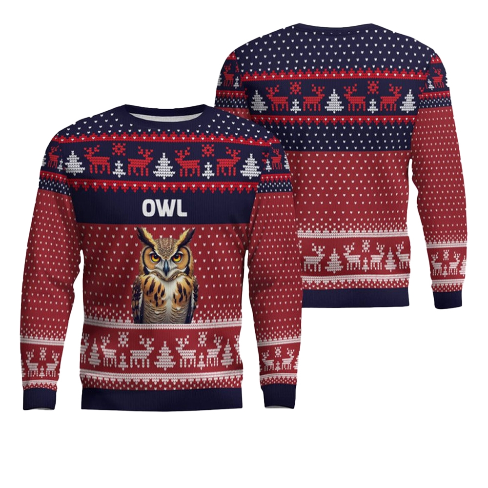 Owl Ugly Christmas Sweater - Grishko.com