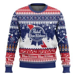 Pabst Blue Ribbon Ugly Christmas Sweater
