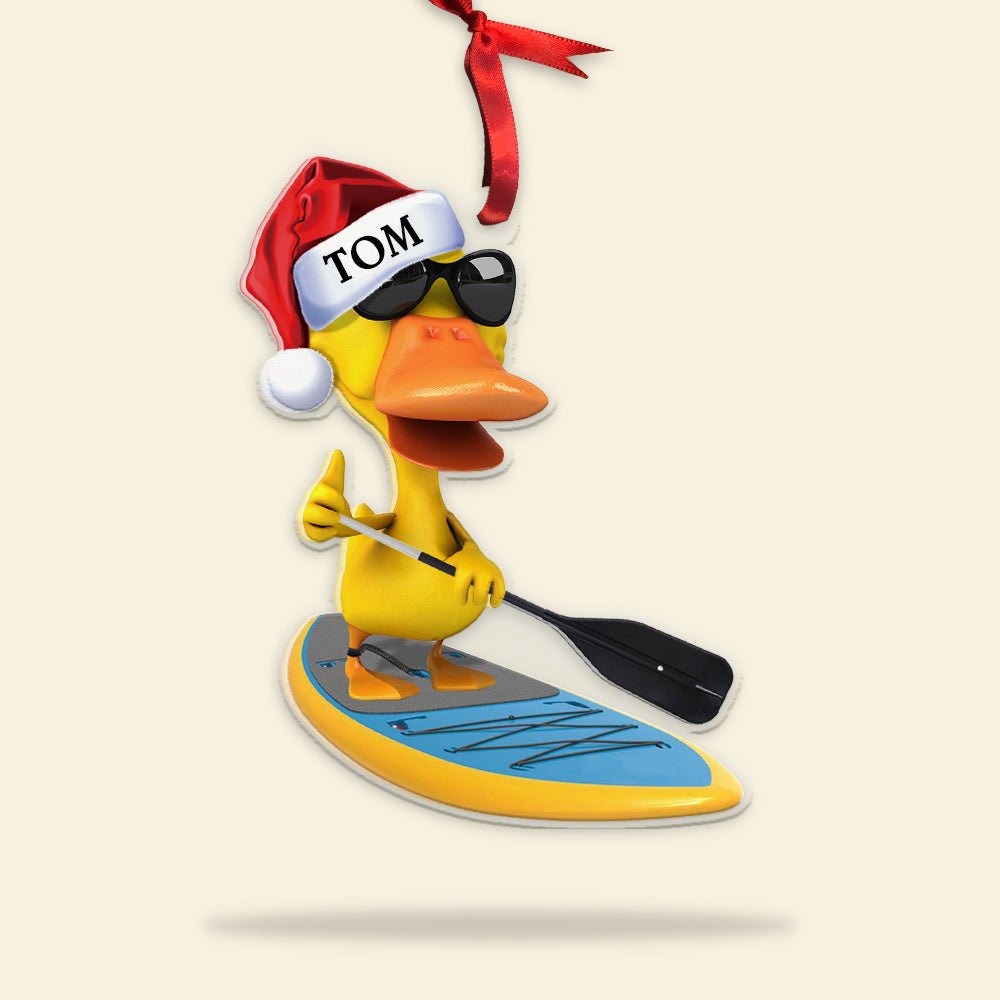 Paddle Boarding Duck, Christmas Gift-Personalized Acrylic Ornament - Image 4