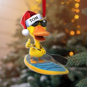 Paddle Boarding Duck, Christmas Gift-Personalized Acrylic Ornament