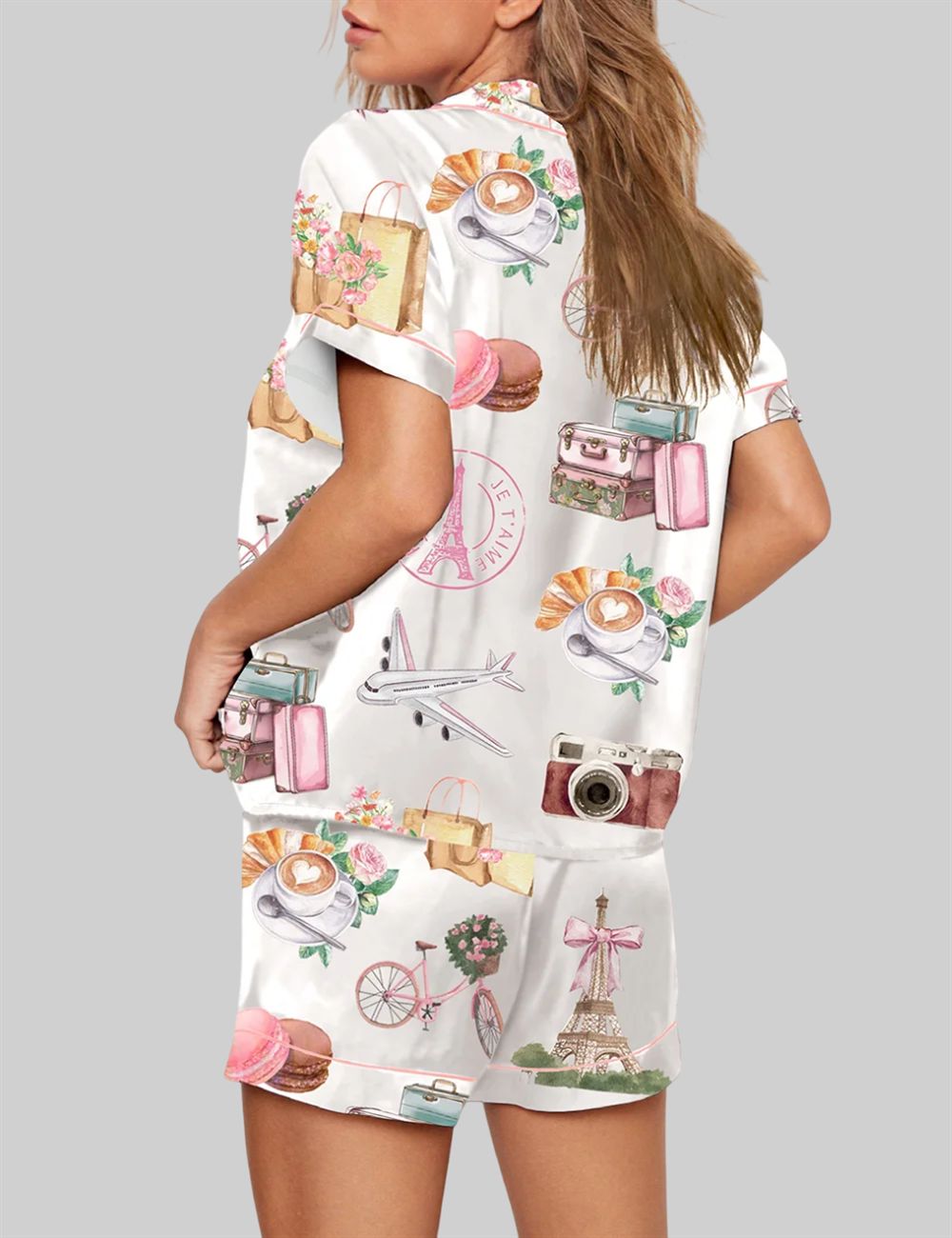 Alternative view of Paris France Girls Trip Family Vacation Summer Travel Pajama Set