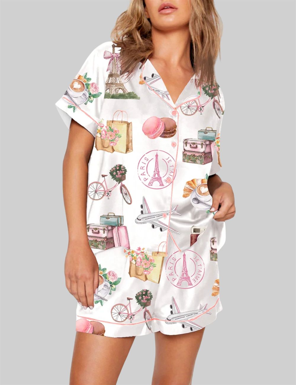 Paris France Girls Trip Family Vacation Summer Travel Pajama Set