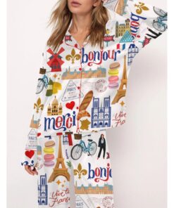 Paris Travel Pajama Set For Women