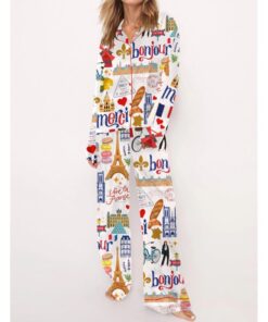 Alternative view of Paris Travel Pajama Set For Women