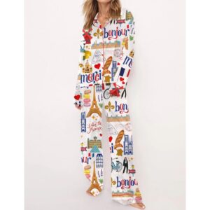Alternative view of Paris Travel Pajama Set For Women
