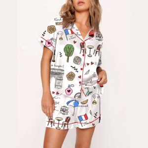 Alternative view of Paris Travel Print Pajama Set