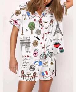Paris Travel Print Pajama Set
