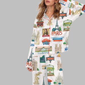 Alternative view of Paris Watercolour Travel Pajama Set