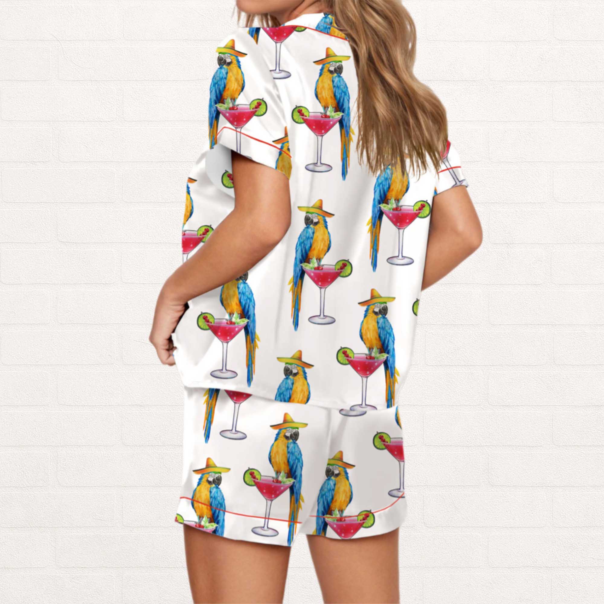 Parrot Margarita Silky Satin Pajama Set - Image 3