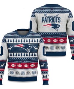 Patriots Rivalries Norâ€™Easter Storm Blue 2025 Christmas Ugly Sweater