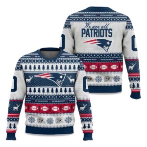 Patriots Rivalries Norâ€™Easter Storm Blue 2025 Christmas Ugly Sweater