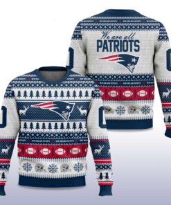 Alternative view of Patriots Rivalries Norâ€™Easter Storm Blue 2025 Christmas Ugly Sweater