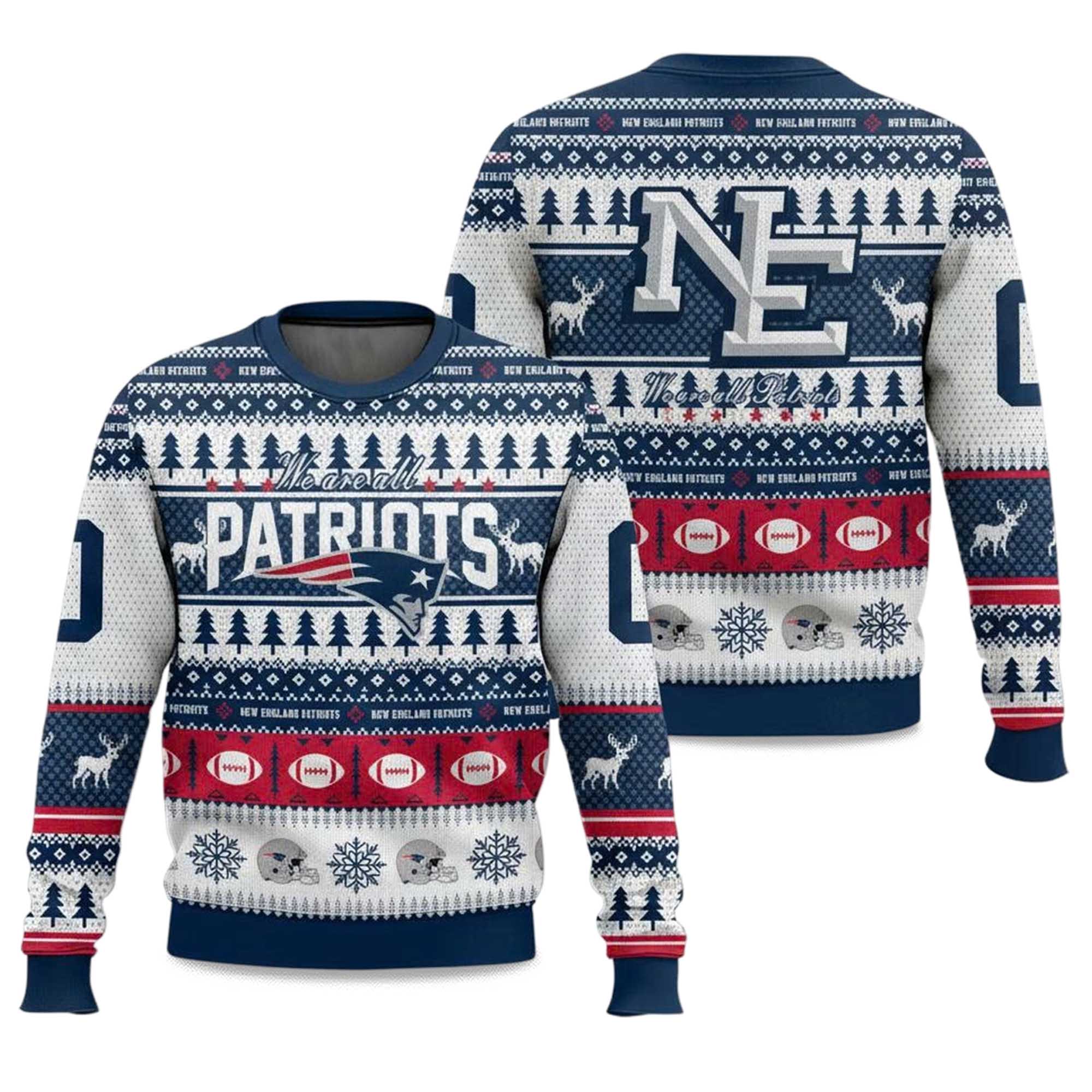 Patriots Rivalries We Are All Patriots 2025 Christmas Ugly Sweater