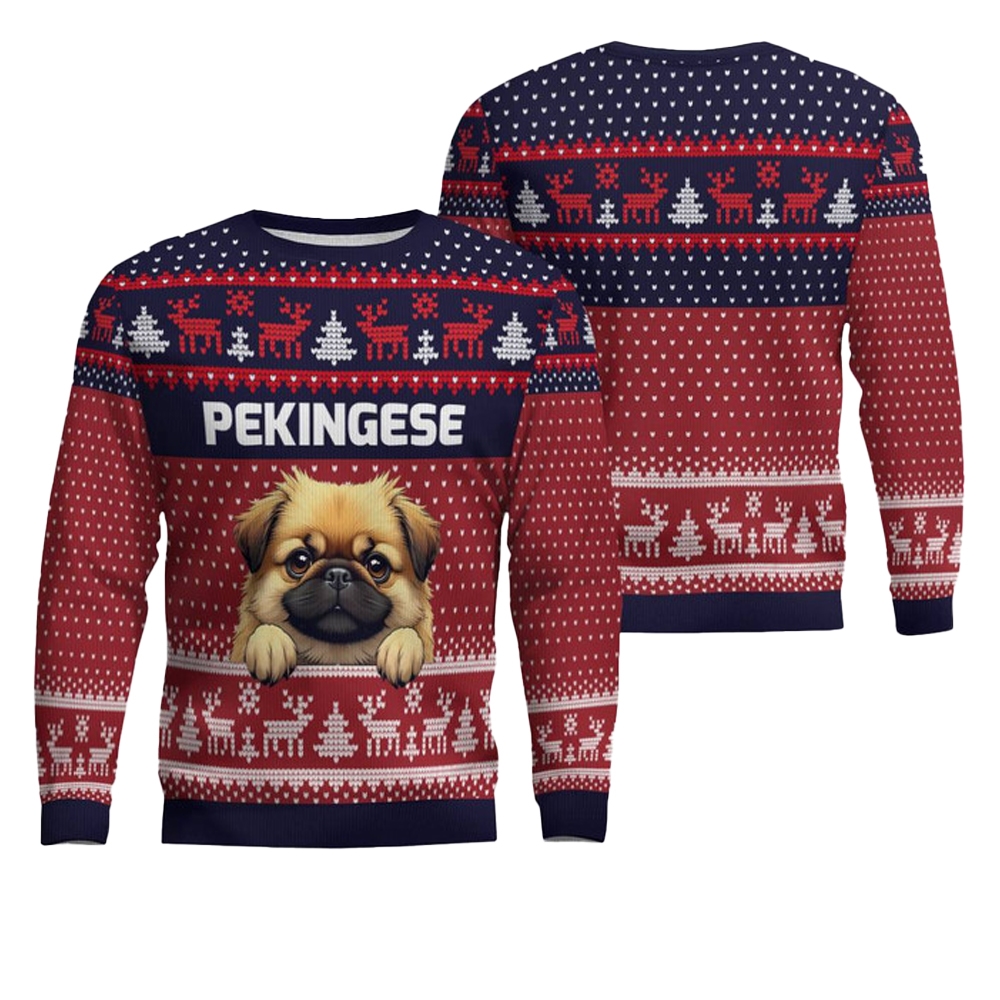 Pekingese Ugly Christmas Sweater - Grishko.com