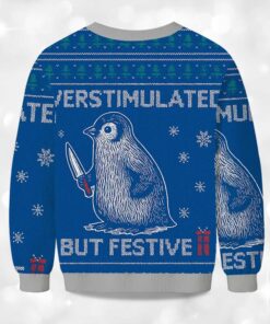 Alternative view of Penguin Overstimulated but Festive Christmas Ugly Sweater