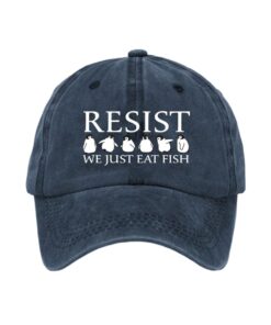 Alternative view of Penguins Resist We Just Eat Fish Baseball Cap