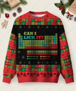 Periodic Christmas Lick Ugly Christmas Fuzzy Fleece Sweatshirt