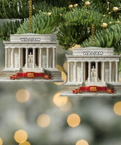 Alternative view of Personalized 250 Years 1776-2026 Acrylic Ornament | Custom Name Patriotic 4th of July Christmas Ornament