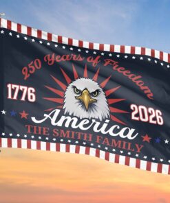 Personalized 250 Years Of Freedom American Flag | Happy 250th Birthday USA Flag | America 250th Anniversary Flag | Patriotic 4th Of July House Flag Garden Flag