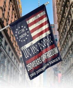 Alternative view of Personalized 250 Years Of Freedom Flag | Happy 250th Birthday USA Flag | America 250th Anniversary Flag | Patriotic 4th Of July House Flag Garden Flag