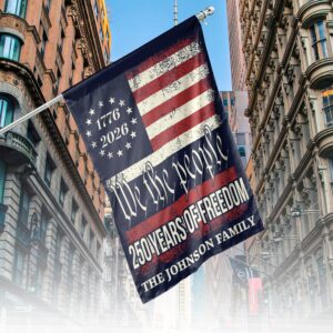 Alternative view of Personalized 250 Years Of Freedom Flag | Happy 250th Birthday USA Flag | America 250th Anniversary Flag | Patriotic 4th Of July House Flag Garden Flag 682490