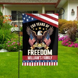 Alternative view of Personalized 250 Years Of Freedom Flag | Happy 250th Birthday USA Flag | Patriotic 4th Of July House Flag Garden Flag 683126