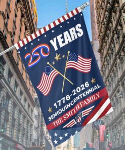 Personalized 250 Years Semiquincentennial Flag | Happy 250th Birthday USA Flag | America 250th Anniversary Flag | Patriotic 4th Of July House Flag Garden Flag