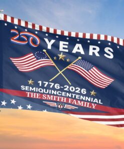 Alternative view of Personalized 250 Years Semiquincentennial Flag | Happy 250th Birthday USA Flag | America 250th Anniversary Flag | Patriotic 4th Of July House Flag Garden Flag