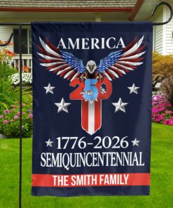 Personalized 250 Years Semiquincentennial Flag | Happy 250th Birthday USA Flag | America 250th Anniversary Flag | Patriotic 4th Of July House Flag Garden Flag