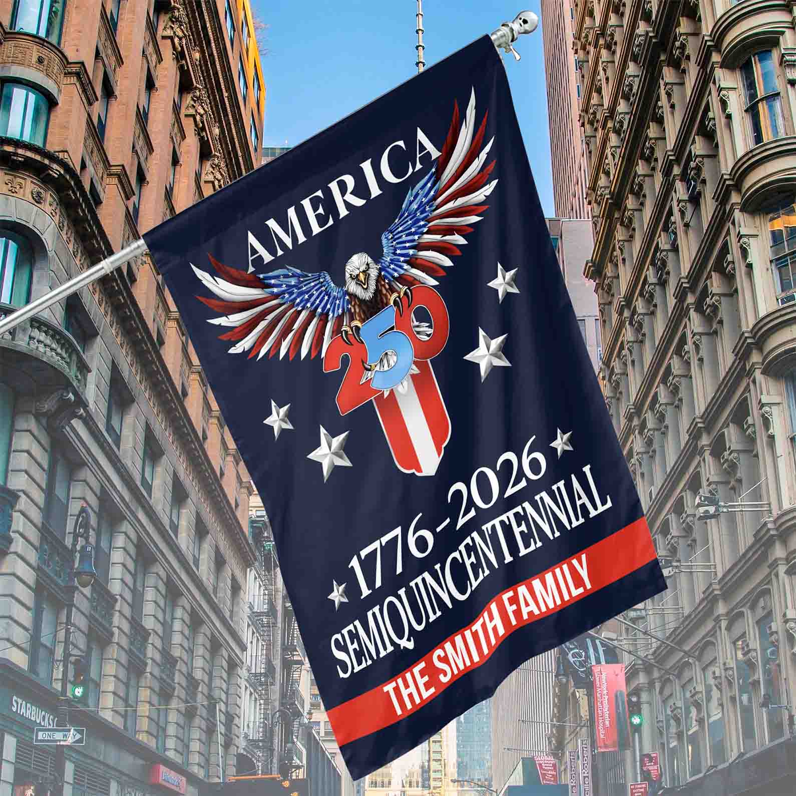 Personalized 250 Years Semiquincentennial Flag | Happy 250th Birthday USA Flag | America 250th Anniversary Flag | Patriotic 4th Of July House Flag Garden Flag 682575 - Image 3