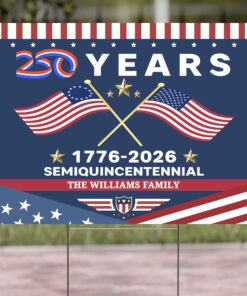 Alternative view of Personalized 250 Years Semiquincentennial Yard Sign | Happy 250th Birthday USA | America 250th Anniversary | Patriotic 4th Of July | Independence Day Yard Sign