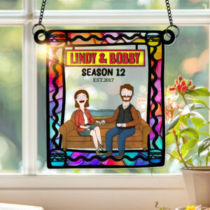 Personalized Anniversary Gift For Couple Window Hanging Suncatcher Ornament 01OHLU280225PA